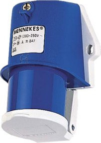 Mennekes Wandstecker TA 16A 3p 6h 230V IP44 in Blau - Bild 1