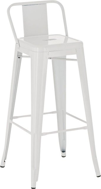 TPFLiving Barhocker Massimo aus Metall in Weiß, H: 96,0 cm, B: 43,0 cm, T: 43,0 cm - Bild 1