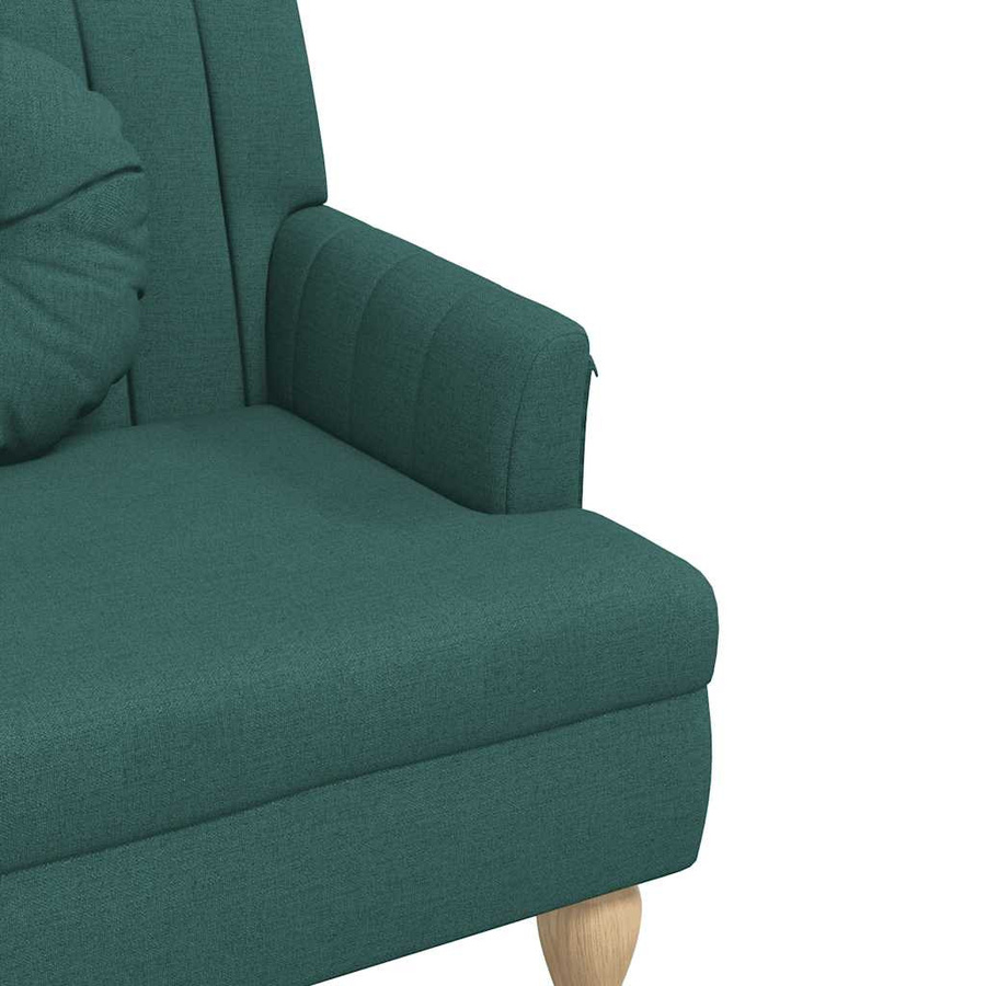 vidaXL Sitzbank mit Kissen in Dunkelgrün im Antik-Stil aus Rubberwood, B/T/H: 113 x 64,5 x 75,5 cm - Bild 5