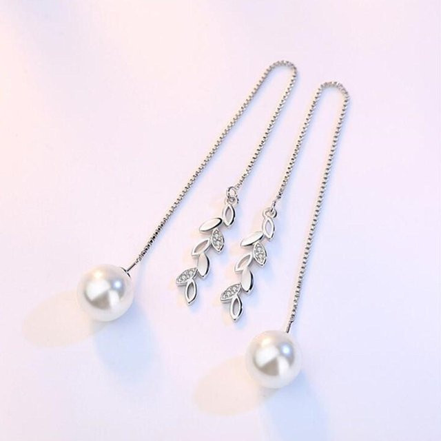 Ohrringe 925 Sterling Silber, Perle, Zirkonia, Damen - Bild 1