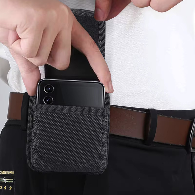 FaLi Qisubao Oxford-Stofftasche mit Gürtelclip in Schwarz als faltbare Schutzhülle für Samsung Galaxy Z Flip 7 6 5 4 und Motorola Razr 60 50 Ultra - Bild 4