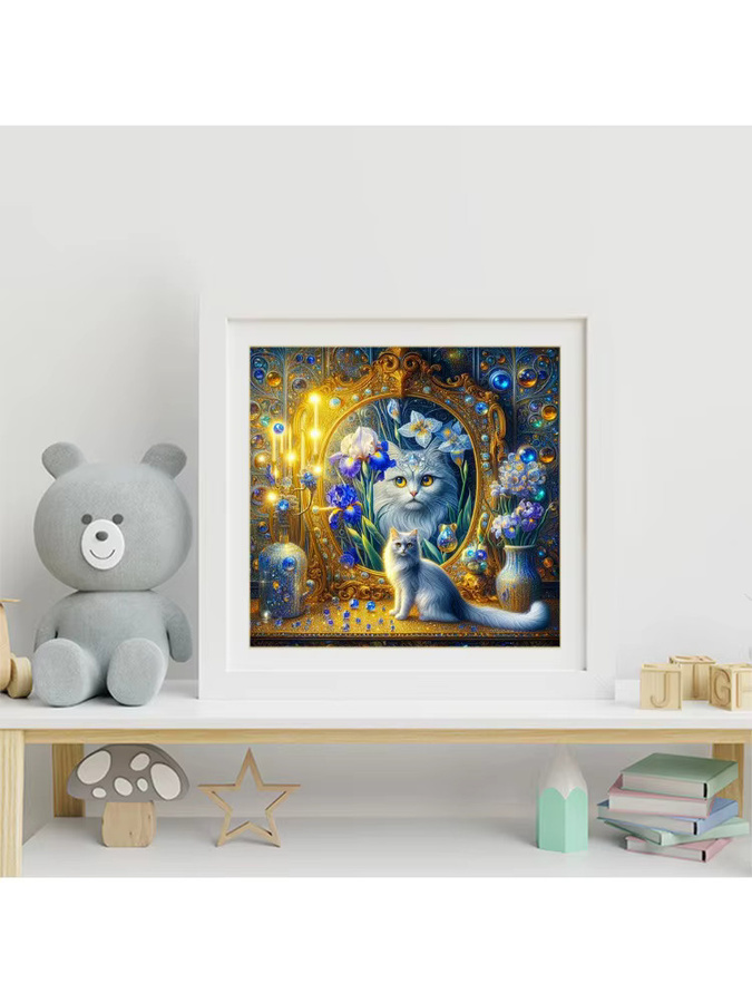 EverShine Diamant-Mosaik Katzenbild Bastelset mit Strass-Stickerei in Multicolour, B/H: 20 x 20 cm - Bild 3
