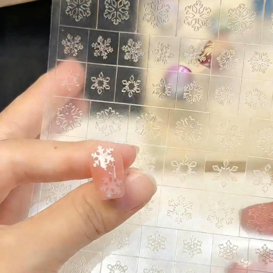 CHUNSHU Nagelaufkleber Schneeflocken, 5 Blatt - Bild 3