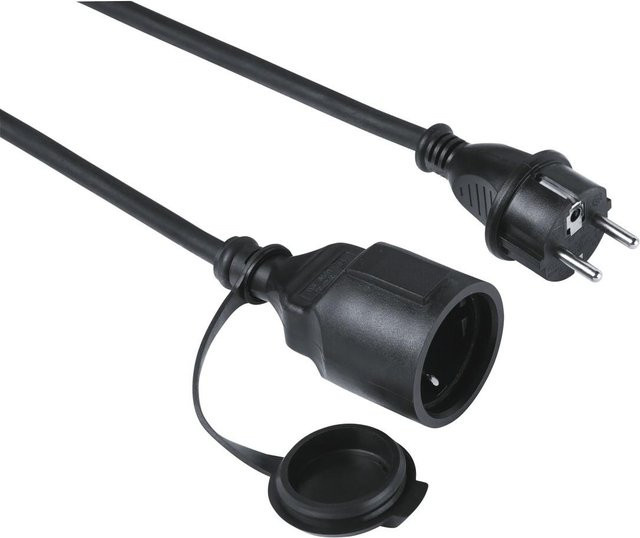 Hama Verlängerungskabel Outdoor IP44 für außen mit Schutzdeckel, 10 m, Schwarz - Bild 1