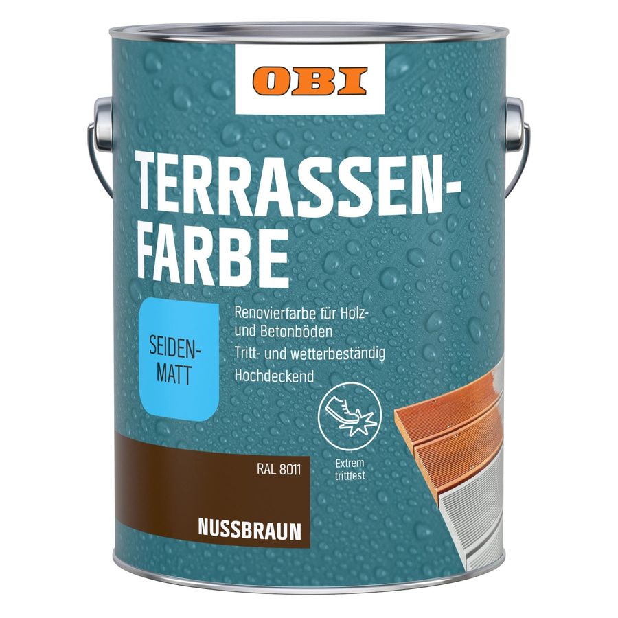 OBI Terrassenfarbe Nussbraun RAL 8011 seidenmatt 2,5 l - Bild 2