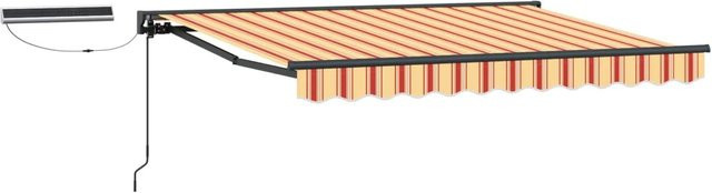 vidaXL Elektrische Ausziehbare Markise mit Semi-Cassette in Gelb und Orange, B: 350 cm, T: 200 cm - Bild 1