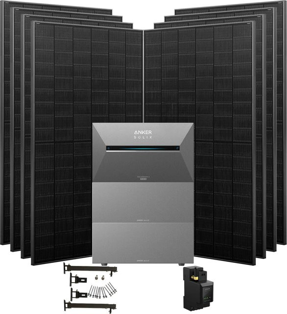 Anker SOLIX Solarbank 3 Pro 3.640 W Balkonkraftwerk Set mit Smart Meter, 2 BP2700 Modulen und Flachdach-Halterung in Schwarz/Grau - Bild 1