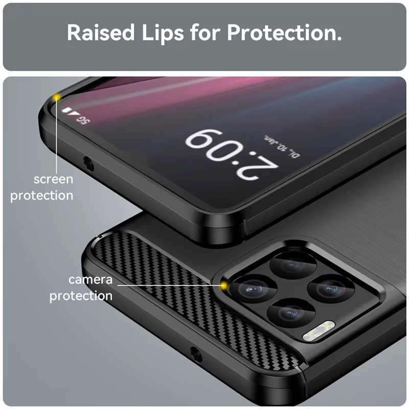 Stoßfeste Silikon-Schutzhülle für T-Mobile Revvl 7 Pro und Revvl 6 von Youthsay in Carbon-Optik - Bild 4