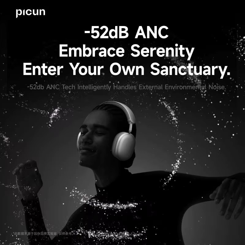 Picun F8 Pro ANC Drahtlose Bluetooth Kopfhörer mit 3D Spatial Audio, Kopf-Tracking und -52dB Geräuschunterdrückung - Bild 2
