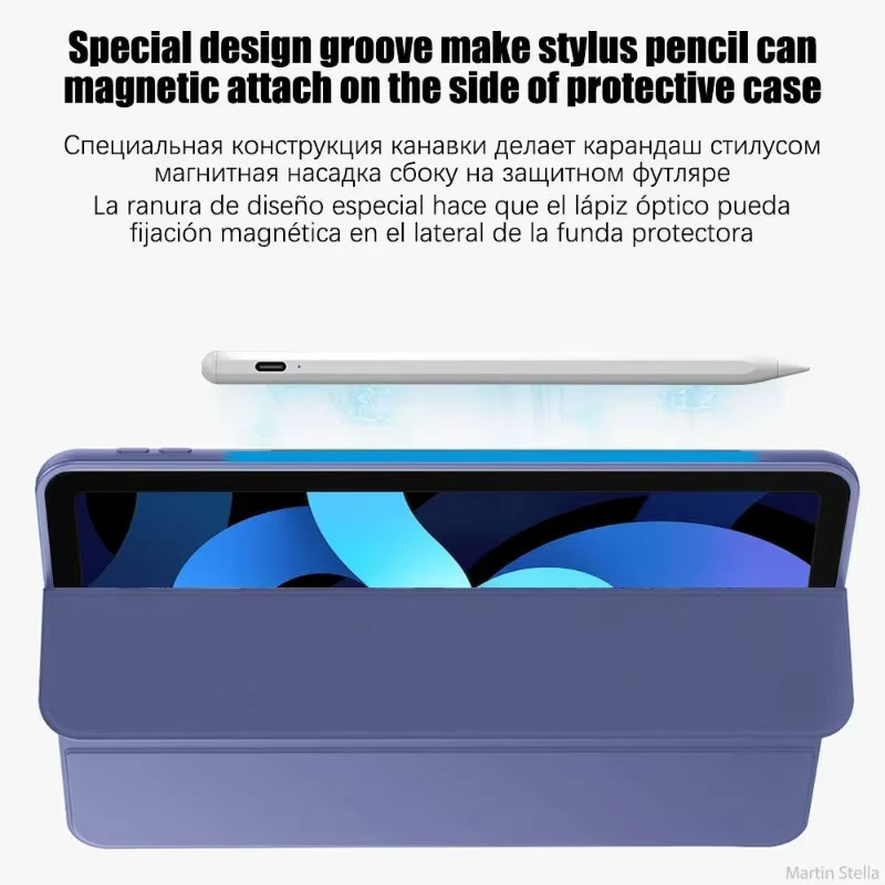 OnePlus Pad Go Tri-Fold Stand Case aus PU-Leder in Blau - Bild 4