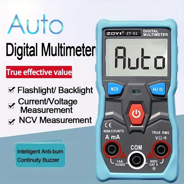 Zoyi ZT-S1 Digitalmultimeter mit NCV-Testfunktion für AC/DC Messungen in Blau - Bild 1