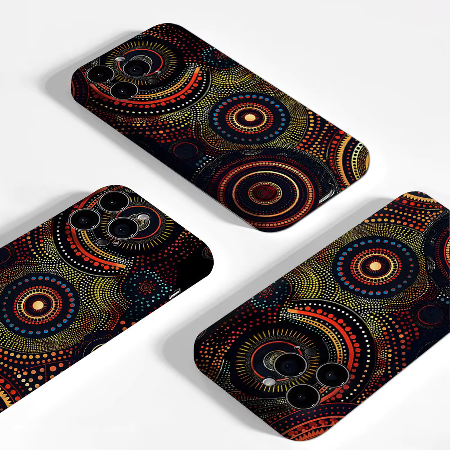 Aurea Case Matte Bumper MagSafe Schutzhülle mit Aboriginal Dot Art für iPhone 13 bis 17 Pro Max, Mehrfarbig - Bild 4