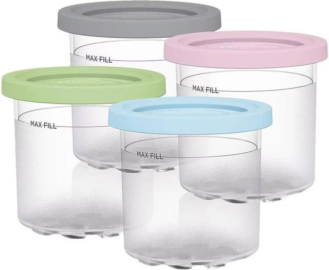 Homearly Eisbehälter Set aus Kunststoff mit verschließbaren Deckeln, 4 Stück, Multicolour - Bild 1