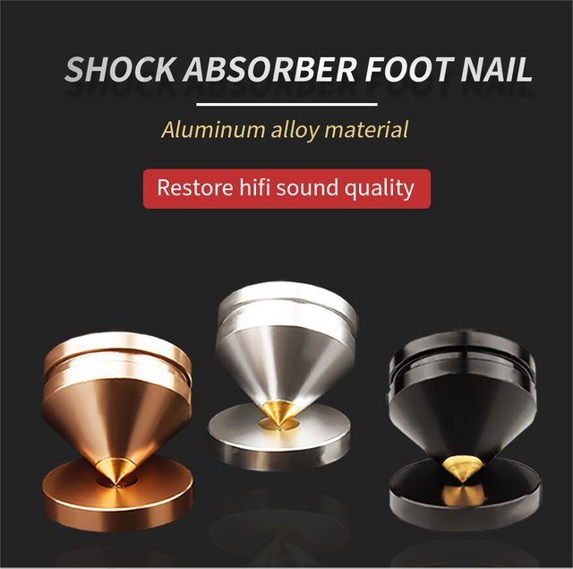 YYAUDIO Audio-Lautsprecher Ersatzteil Set mit vertikalem Fuß, Drehständer und Stoßdämpfer in Gold - Bild 1