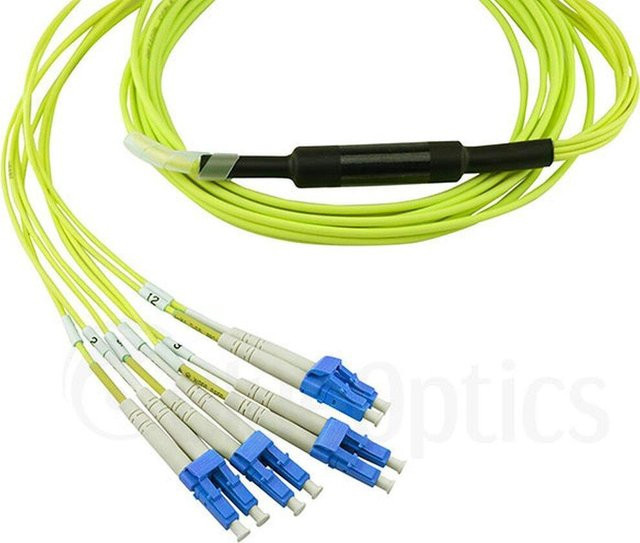 Dell BlueOptics LWL Breakout Patchkabel 8Y4H6, MTP/UPC auf 4x Duplex LC/UPC, Singlemode E9/125µm G.657.A1, gelb, Länge: 5 Meter - Bild 1