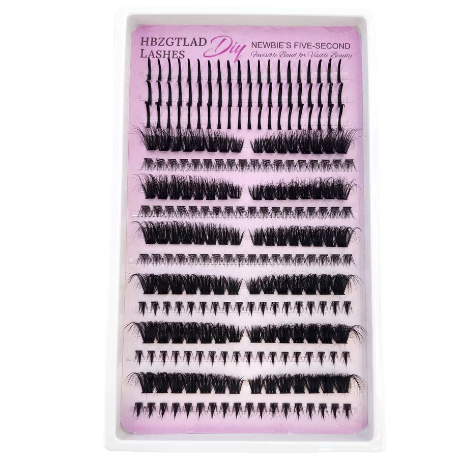 AMSDCN Cluster-Wimpern links & rechts, 60D-200D, Volumen-Wimpern-Cluster mit Spikes - Bild 2