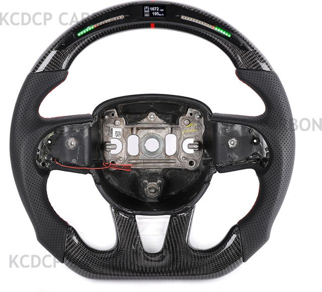 MEGALOMANIA LED Racing Speed Carbonfaser-Lenkrad für Dodge Charger Challenger SRT 2015+ in Schwarz - Bild 1