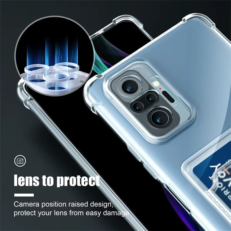 Transparente Schutzhülle mit Kartenhalter für Xiaomi Redmi Note 10 Pro 10S 11 11s 12 12s 13c 13 Pro 5G - Bild 4