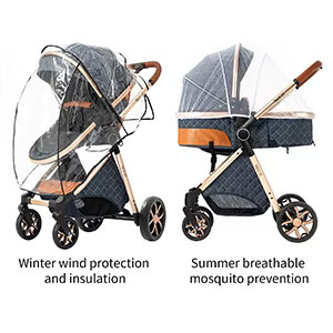 Luourzme 3-in-1 Kinderwagen mit Autositz und Buggy, faltbar, Grau - Bild 2