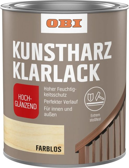 OBI Kunstharz Klarlack Transparent hochglänzend 750 ml - Bild 1