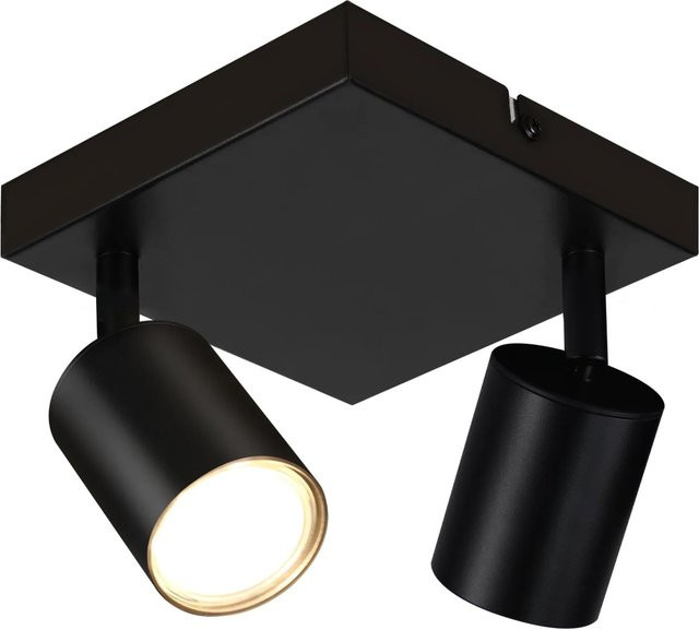 NETTLIFE Deckenstrahler aus Metall in Schwarz, moderner LED-Zylinder mit verstellbarem Lichteffekt und GU10-Fassung - Bild 1