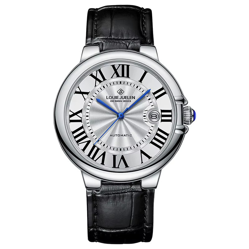 LOUIE JUELEN Armbanduhr Edelstahl, Automatik, Blau, Herren - Bild 5