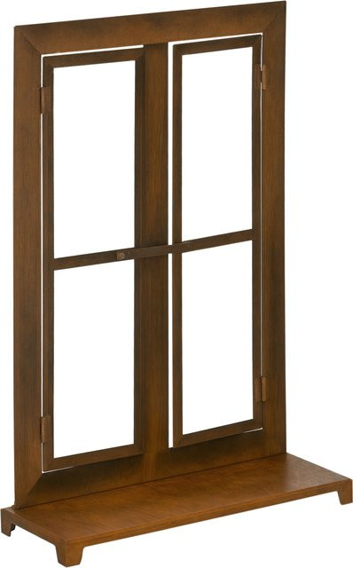 Outsunny Eisenfenster in Rustikal-Braun aus Metall mit Sprossen und Riegel, B: 55 cm, H: 80 cm - Bild 1