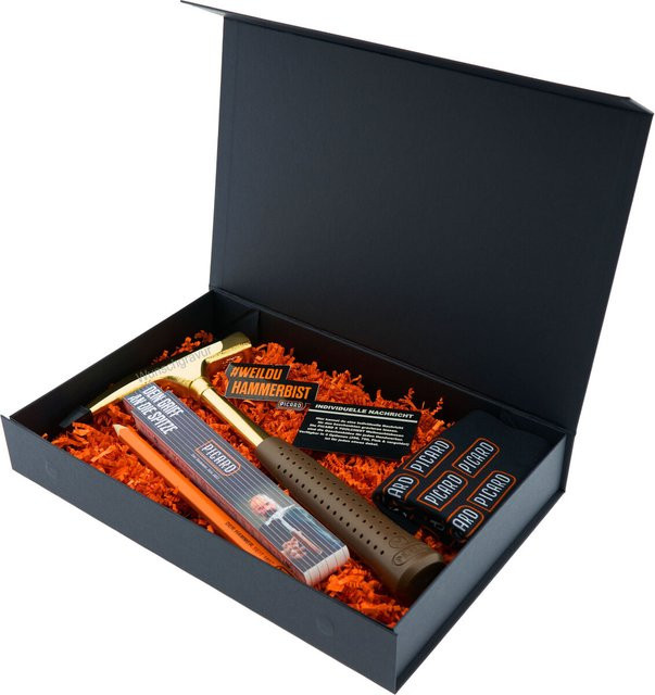 PICARD Geschenkbox mit vergoldetem Hammer 298f in Gold für eine individuelle Gravur - Bild 1