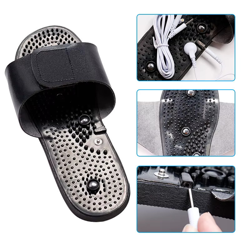 Raiuleko Elektrische TENS-Muskelmassage-Slipper für EMS-Puls-Akupunkturstimulation in Schwarz - Bild 3