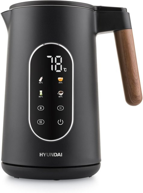 Hyundai Wasserkocher HYUVK690B aus Edelstahl in Schwarz mit Warmhaltefunktion und Abschaltautomatik - Bild 1
