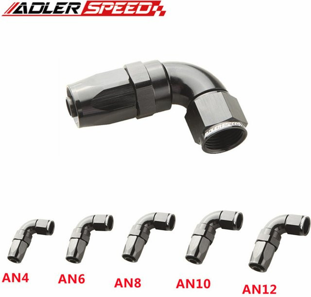 ADLER SPEED Aluminium Kraftstoffschlauch Adapter 90 Grad einteilig drehbar Schwarz - Bild 1