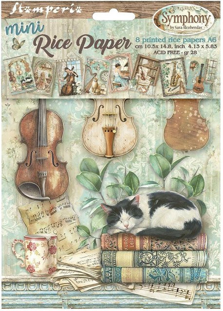 Stamperia Motiv-Strohseiden Sortiment Symphony, DIN A6, 8er Set, Multicolor - Bild 1