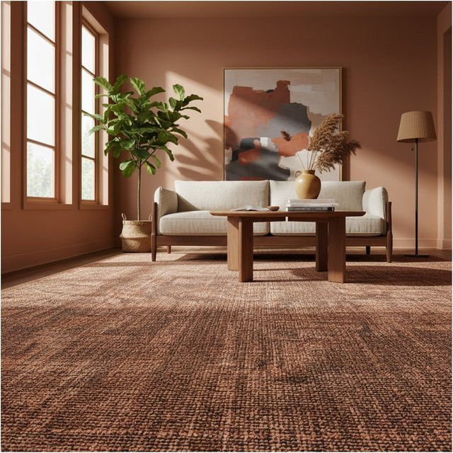Waschbarer Baumwollteppich Kadima Design, einfarbig, Kupfer, B: 80 cm, L: 150 cm - Bild 1