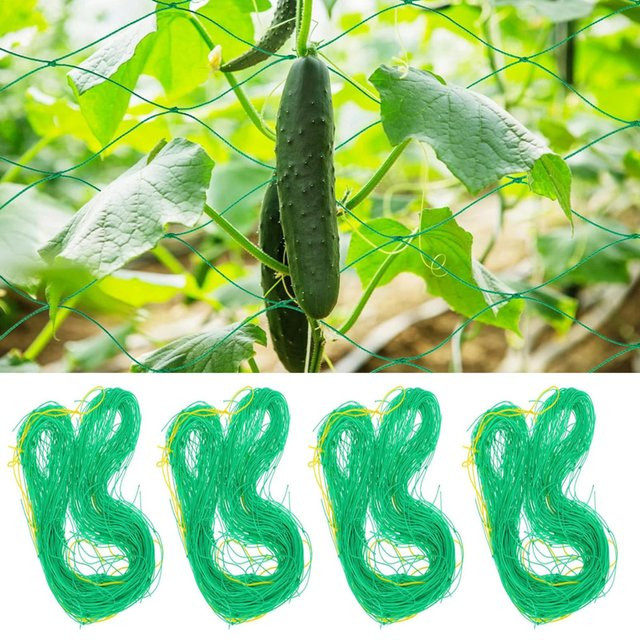 Grünes Garten-Kletternetz aus Polyester als Rankgitter für Blumen, Gemüse und Obst, B: 1,8 m, H: 1,8 m - Bild 1