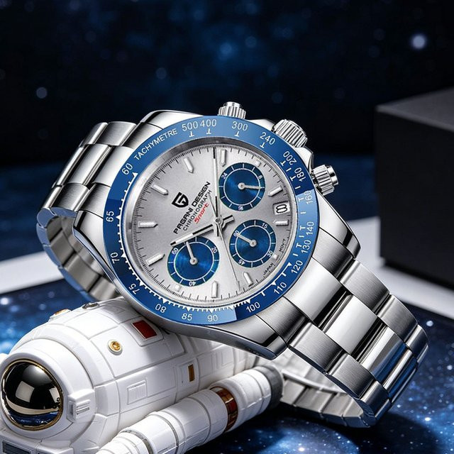 PAGANI DESIGN Chronograph, Quarz, Edelstahl, Saphirglas, Blau, Herren - Bild 1