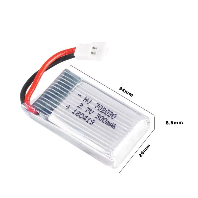 TERFPV Lipo Batterie mit Ladegerät 3,7 V 300 mAh für RC Drohnen Udi U816 U830 F180 E55 FQ777 FQ17W Hubsan H107 Syma X11C FY530 - Bild 2