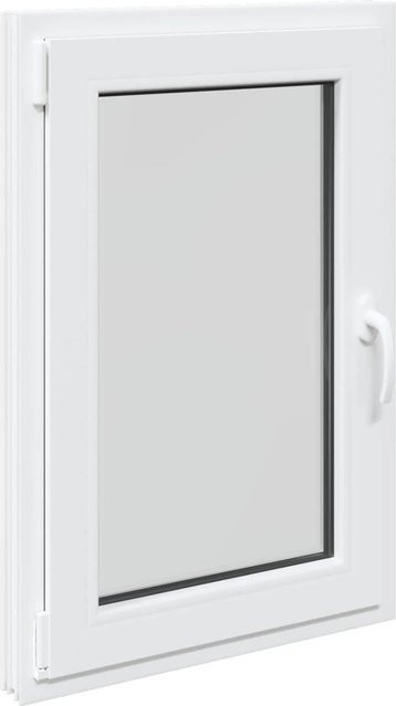 vidaXL Kellerfenster RISOR Weiß, B: 60 cm, H: 100 cm, aus PVC und Glas - Bild 1