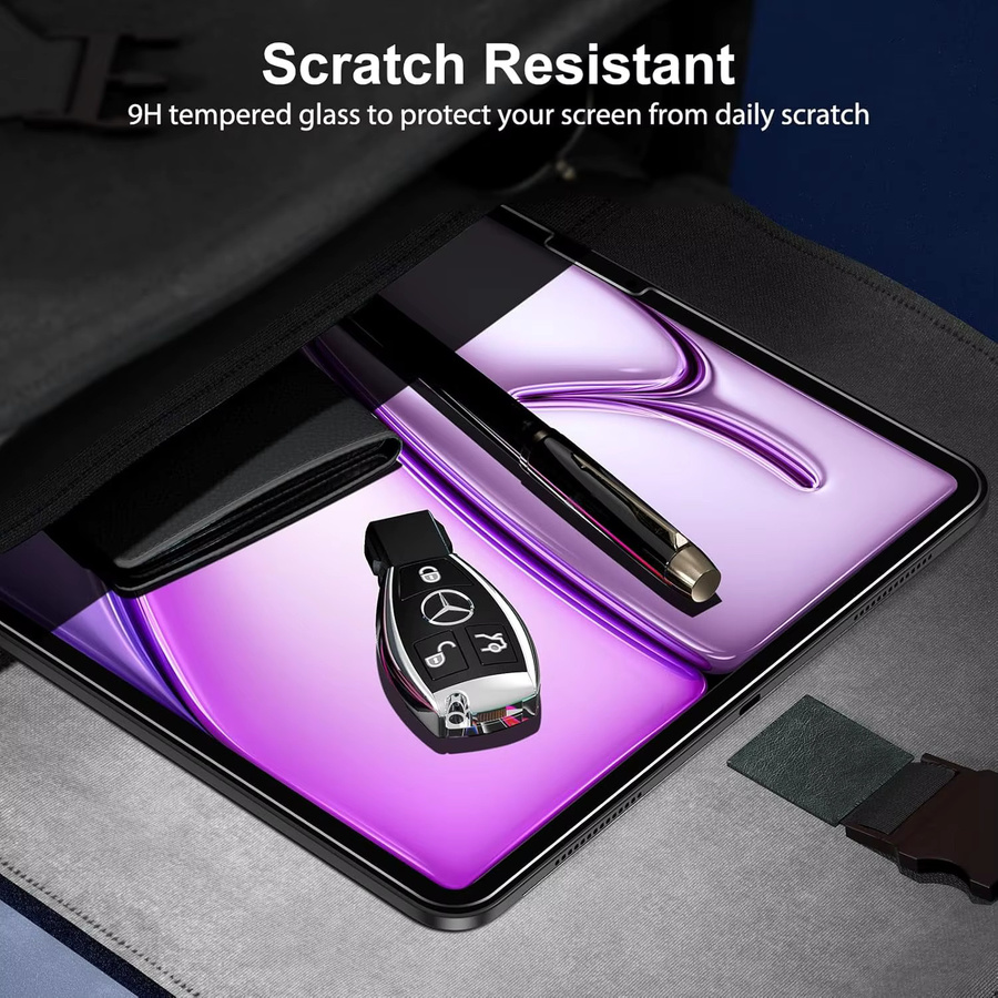 QIJUN 2er Pack Displayschutz aus 9H gehärtetem Glas für iPad Air 13 Zoll 2024 2025 M2 M3 A2899 A3269 transparent - Bild 5