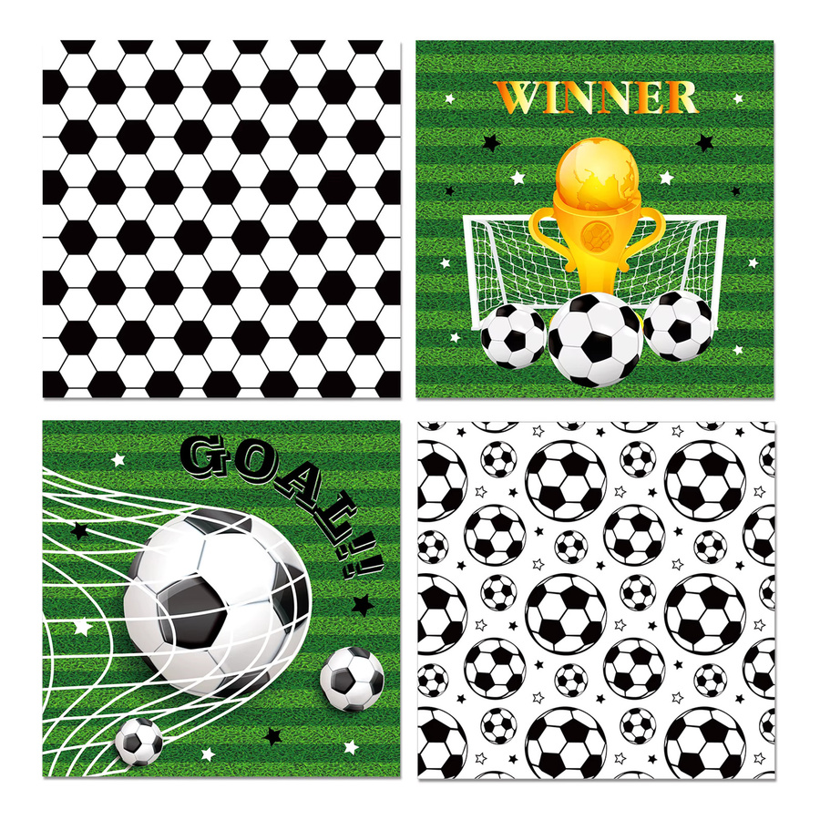 Einweg Papier Servietten mit Fußball Motiv für Geburtstag und Partydekoration - Bild 3