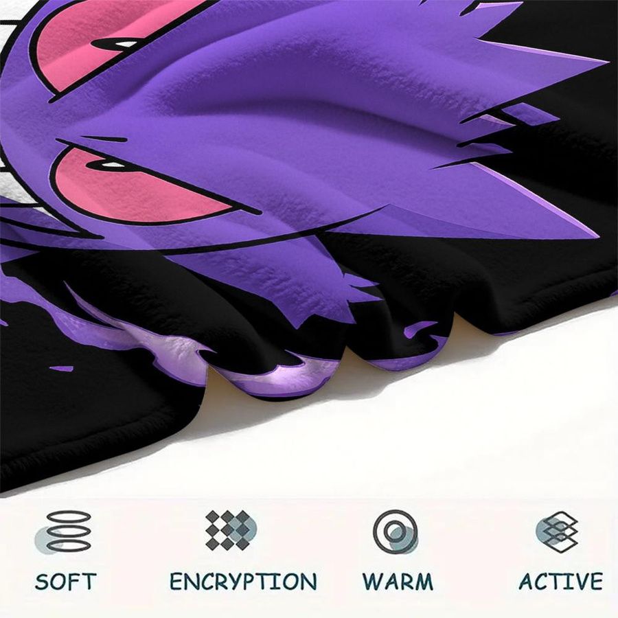 HAPPYDAYSET Flanelldecke mit Gengar Muster in Lila, B/H: 80 x 120 cm - Bild 2