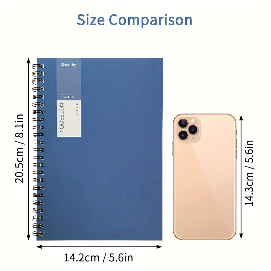 XD-TOPQC A5 Spiralnotizbuch-Set in Blau, 4 Stück mit 40 linierten Blättern pro Block, Softcover aus Karton - Bild 2