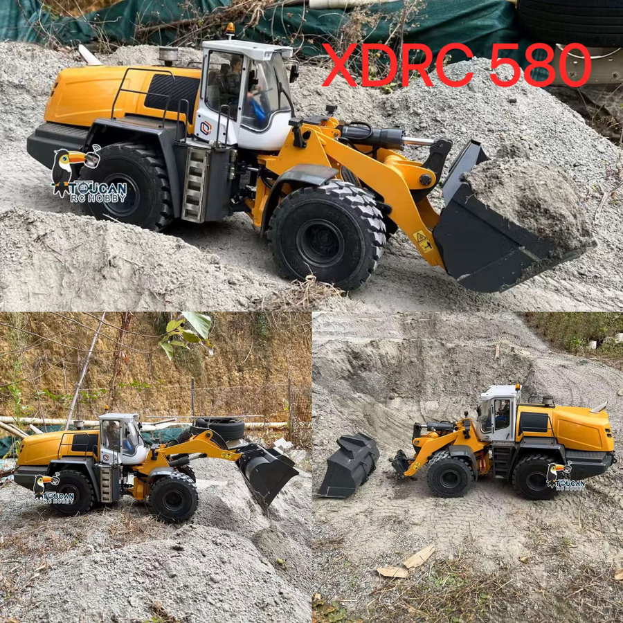 XDRC 580 Hydraulischer RC Metall-Radlader ST8, ferngesteuertes Automodell, 1:14, mit Licht und Sound, Metall - Bild 1