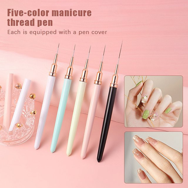 JCSYFAC Nail Art Liner Pinsel Set, 5 Stück - Bild 1