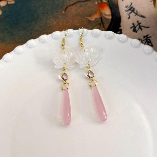 Lucky Star Jewelry Ohrringe, Lotus Katzenauge, Wasser Tropfen, Damen - Bild 1