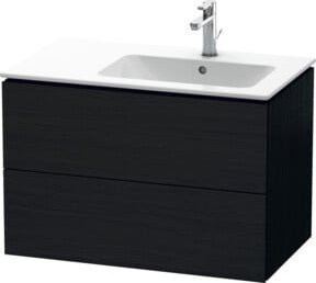 Duravit L-Cube Waschtischunterschrank mit 2 Schubladen, Farbe Schwarz Matt, B/H/T: 82 x 48,1 x 55 cm - Bild 1