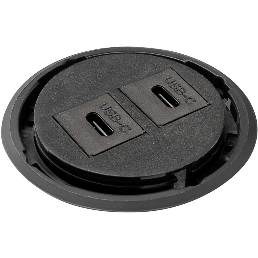 EVOline One USB-C Einbau Buchse aus Kunststoff in Schwarz mit ø 59mm - Bild 2