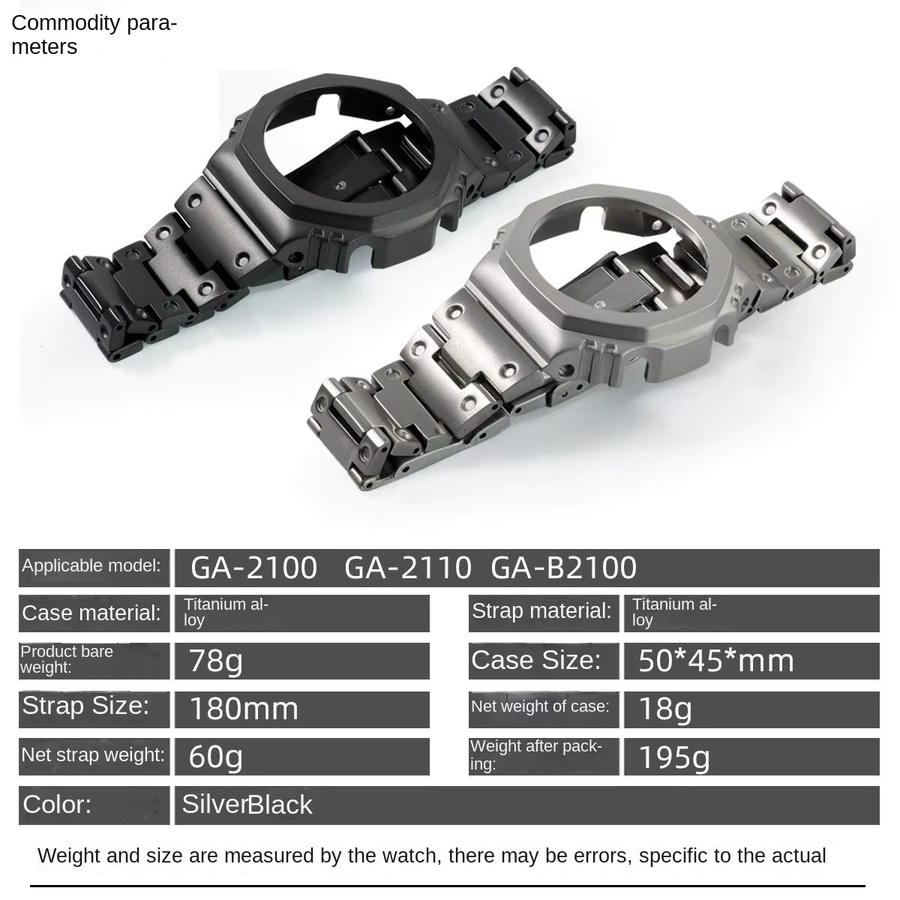 Casioak Upgrade-Kit Uhrenarmband und Gehäuse, Titanlegierung, Unisex - Bild 3