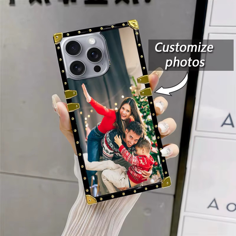 Quadratische galvanisierte Nieten-Telefonhülle für Apple iPhone Modelle in Schwarz - Bild 5