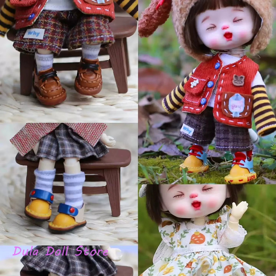 Dula Doll Boutique Farbblockierte kleine Lederschuhe, Puppenzubehör, Leder, Bunt / Mehrfarbig, Gelb - Bild 3