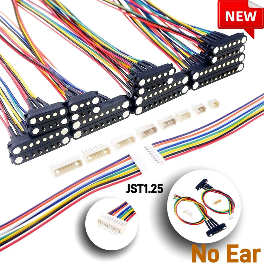RTLECS Magnetischer Pogo-Pin-Steckverbinder 2A DC Federkontakt Stecker und Buchse in Schwarz mit 2,5mm Abstand - Bild 6